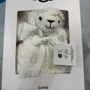 UGG White Lovey and Blanket Set